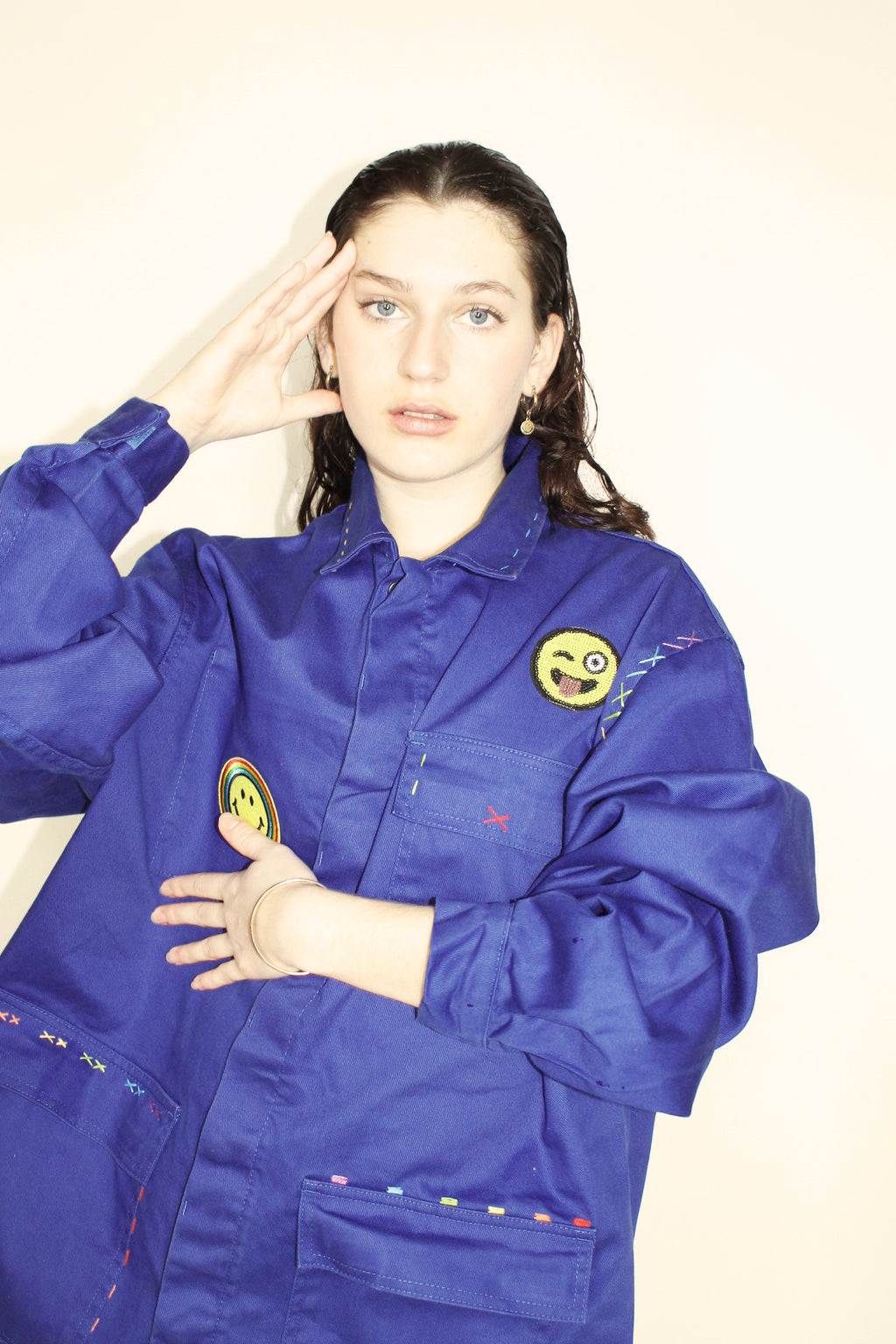 Smiley homme bleu de travail