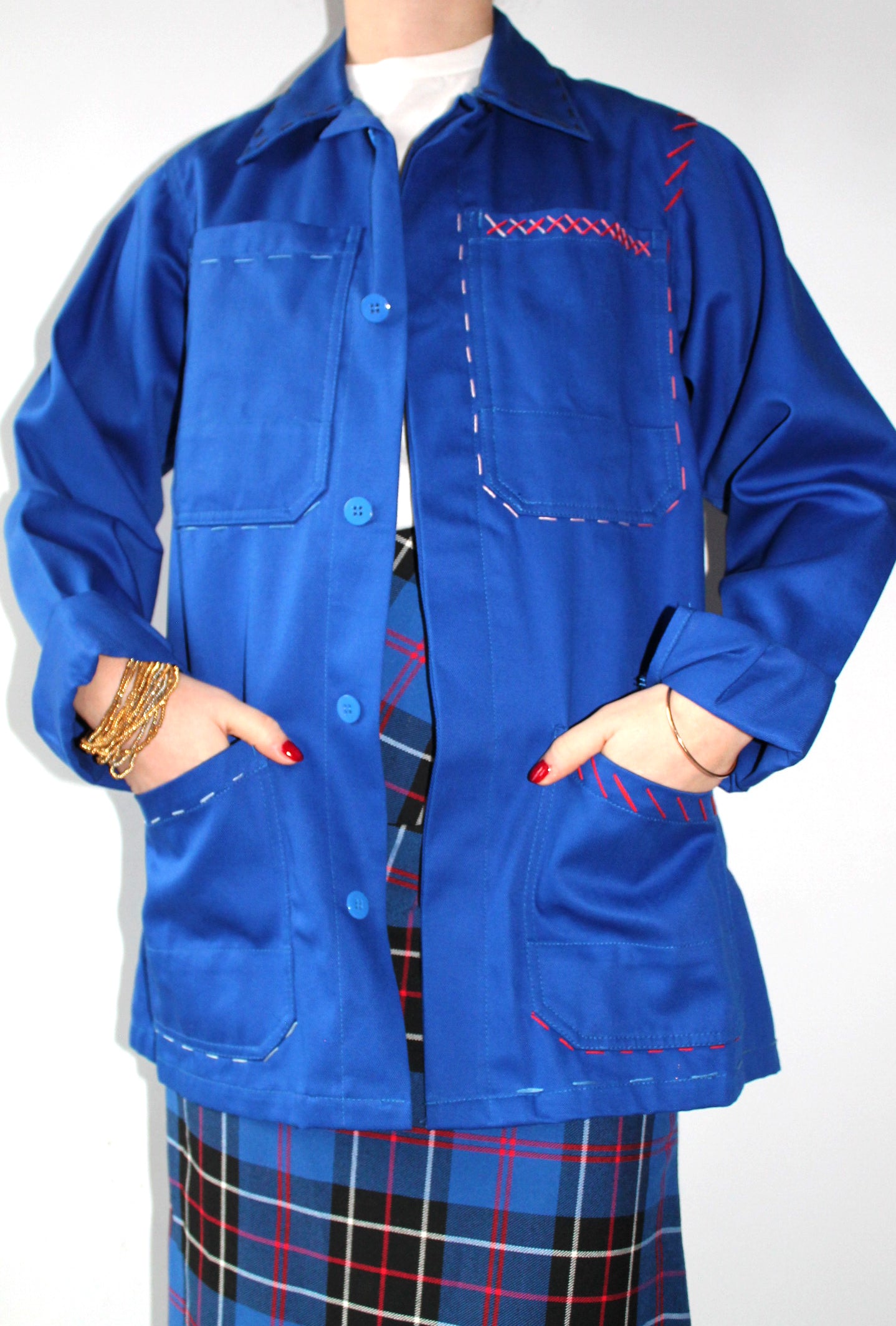 Cœur bleu de travail carte