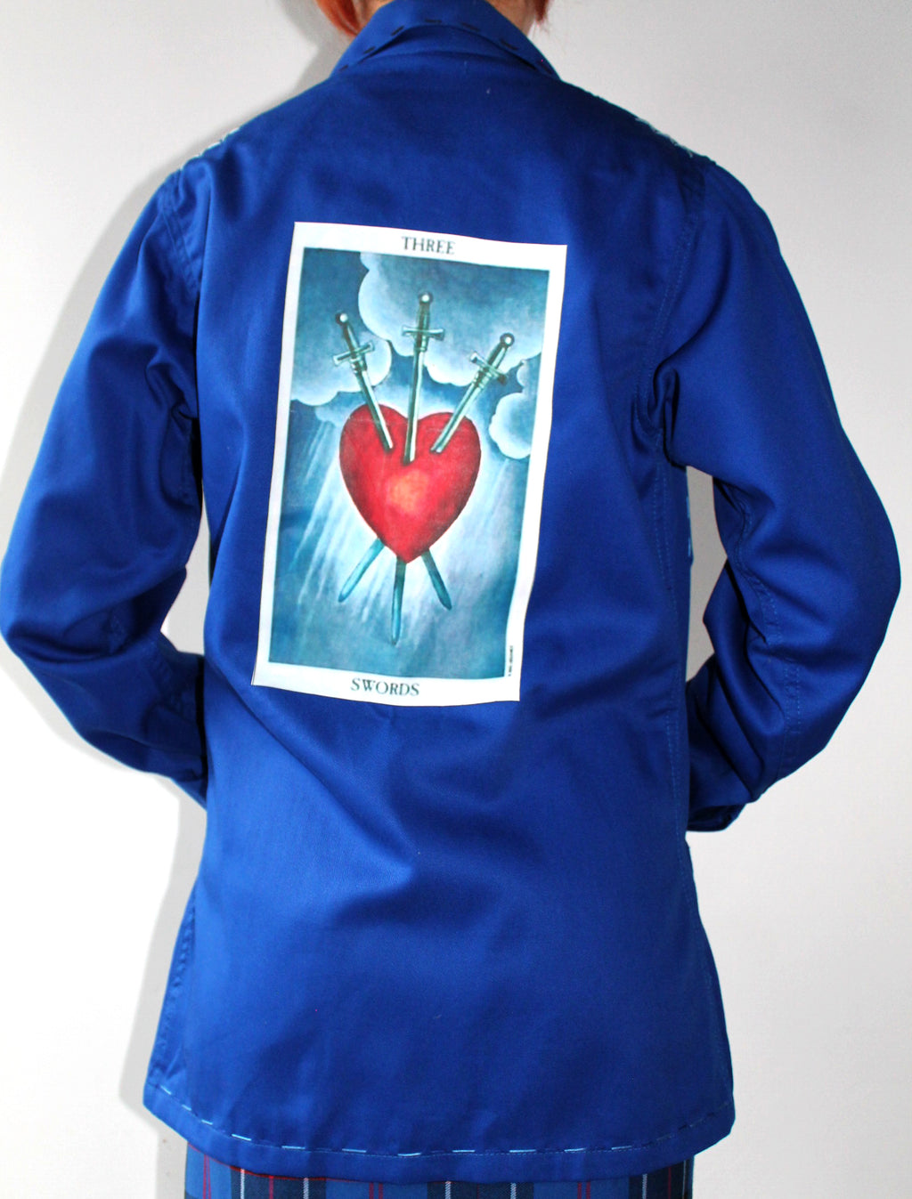 Cœur bleu de travail carte