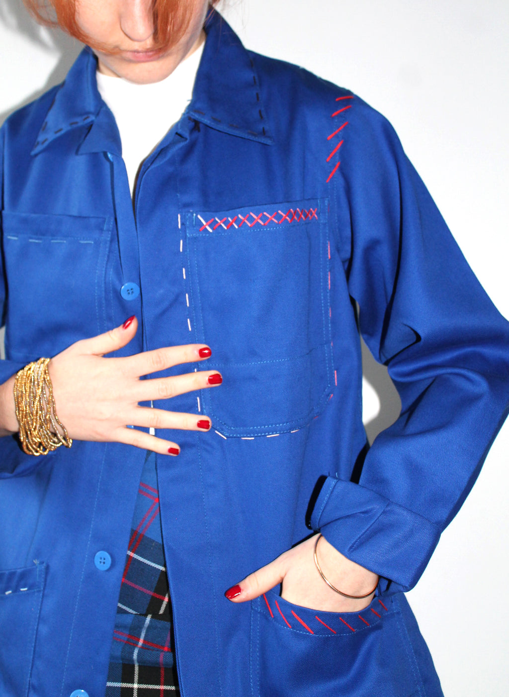 Cœur bleu de travail carte