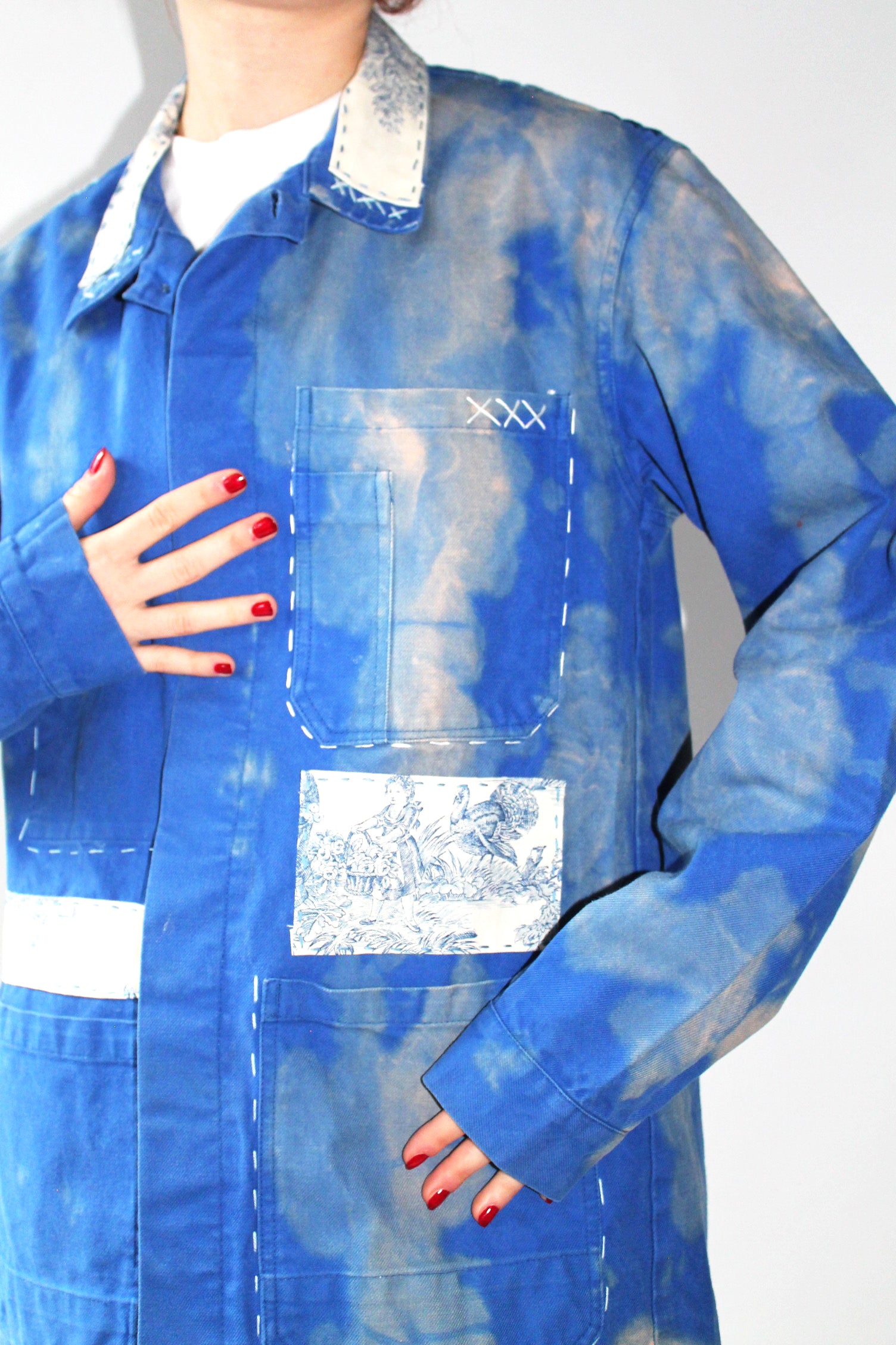 Toile de Jouy bleu de travail