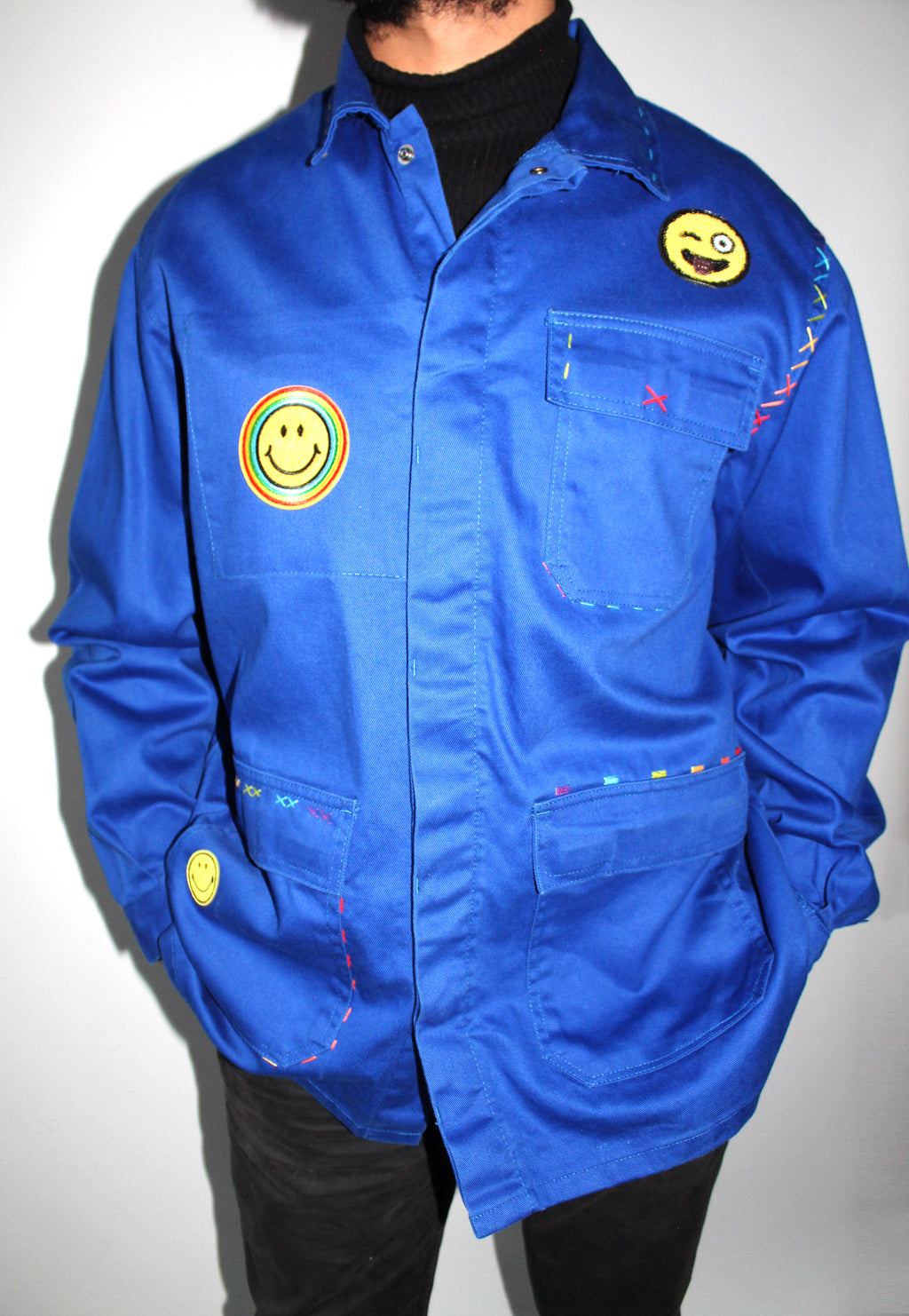 Smiley homme bleu de travail