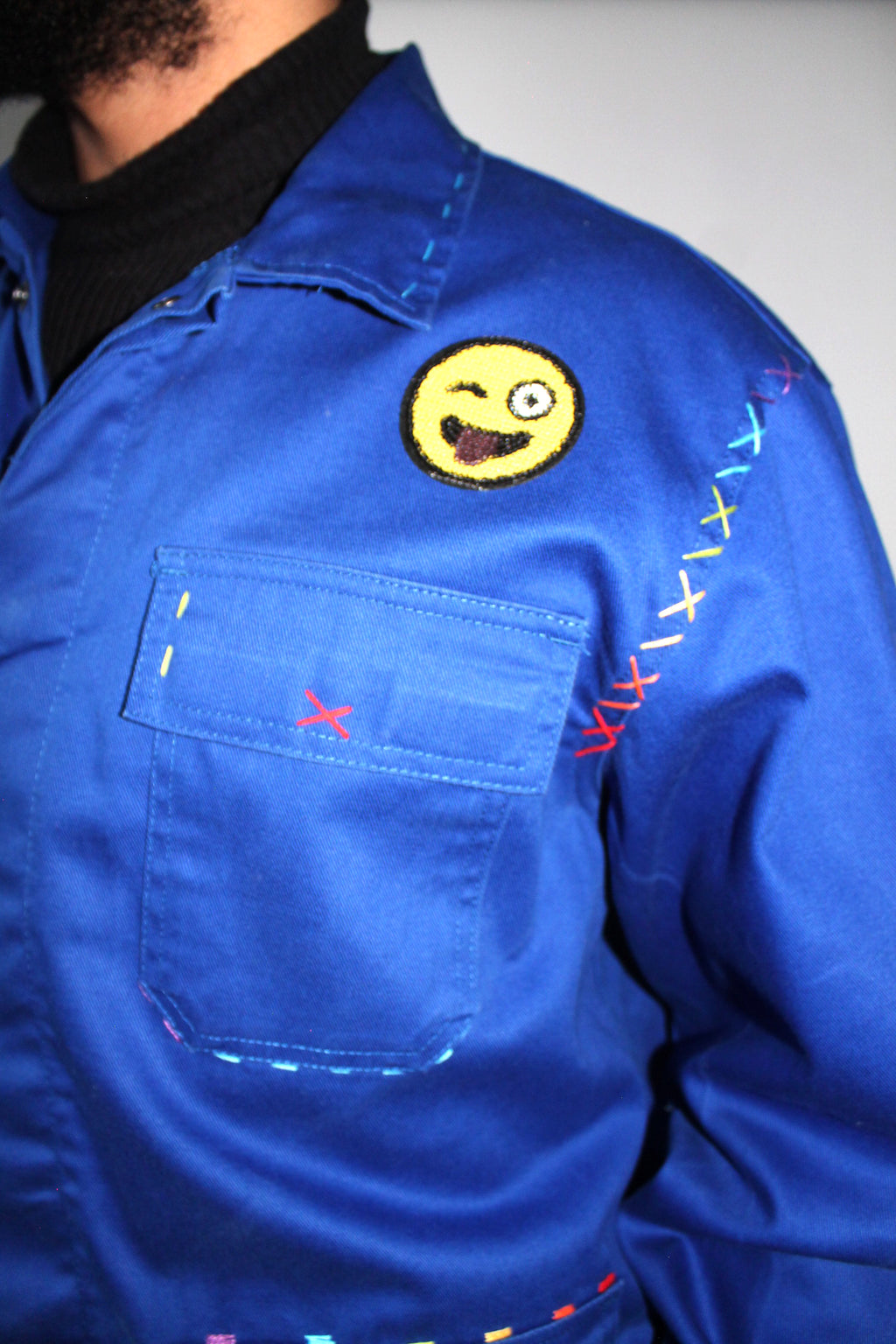 Smiley homme bleu de travail